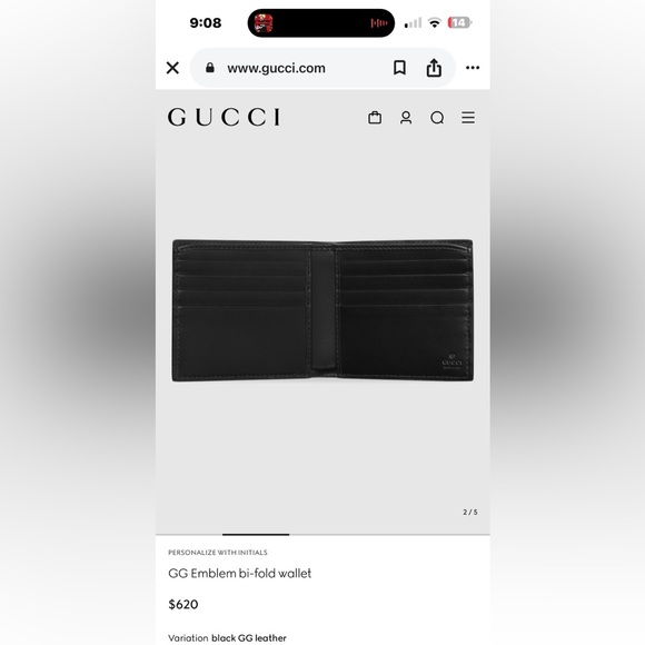 🔥Gucci (Authentic) GG Emblem bi-fold wallet - Picture 12 of 15